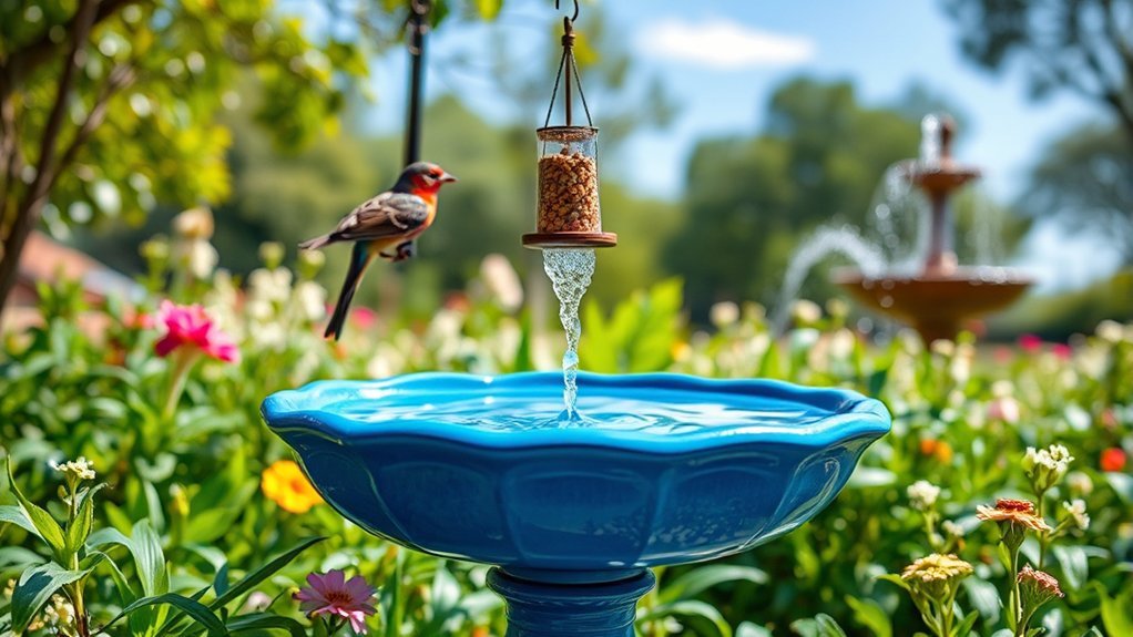 attracting birds with baths