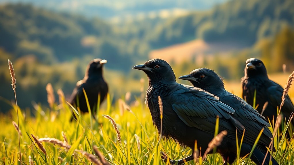 black bird species habitats