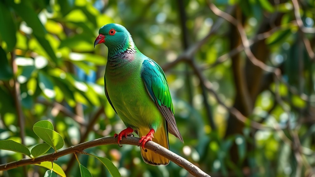 colorful tropical avian species