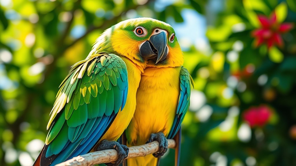 colorful tropical bird species