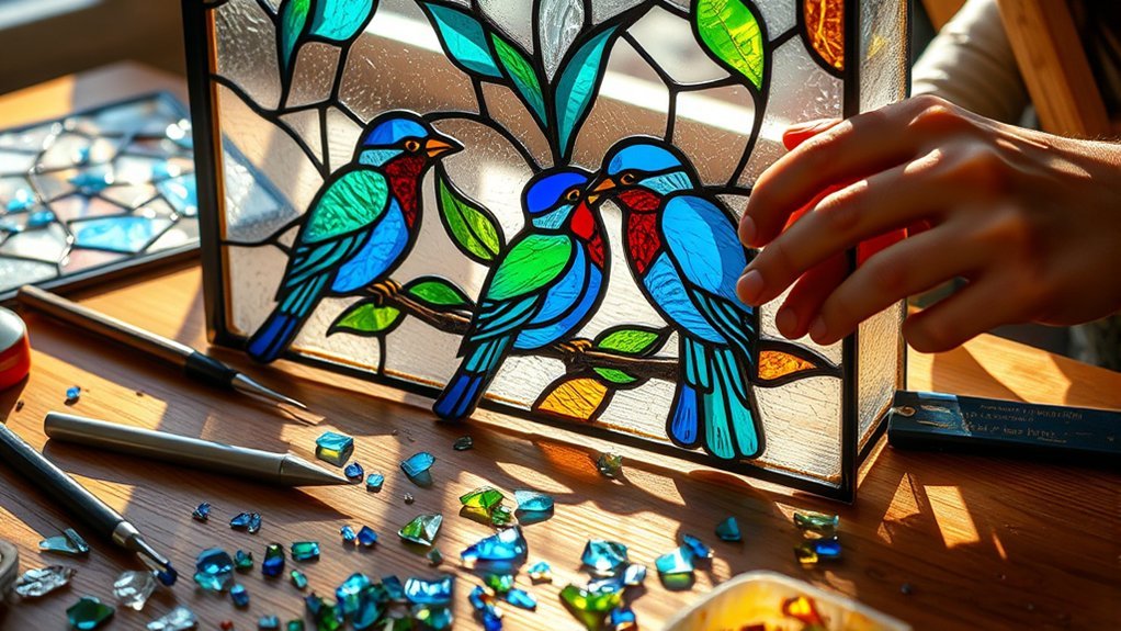 constructing the glass panel