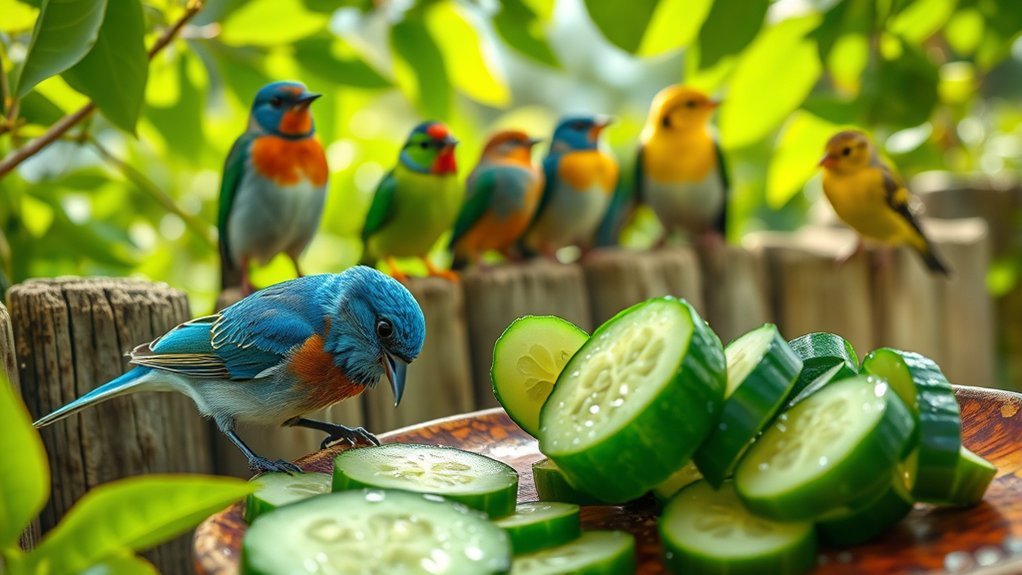cucumber healthy treat for birds