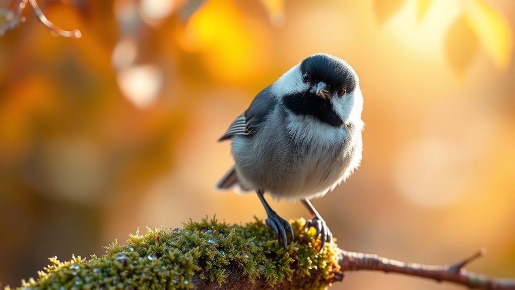 friendly black capped chickadee