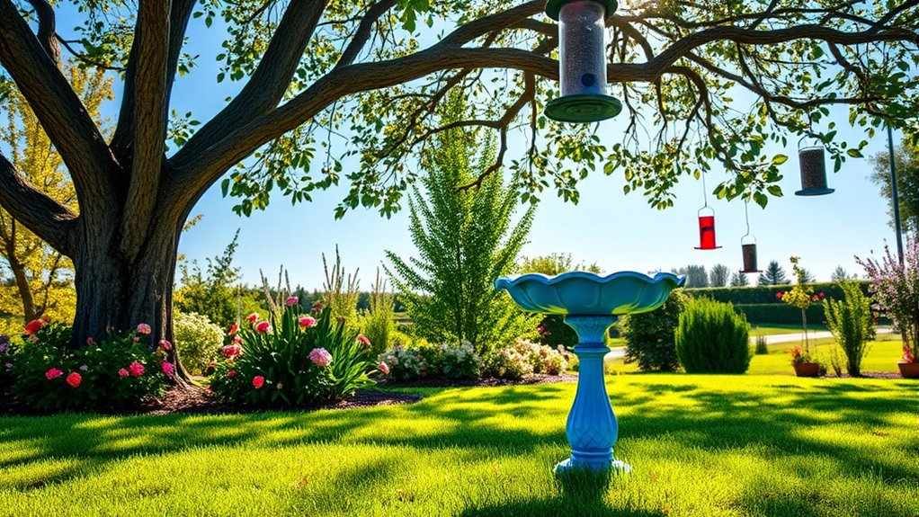 ideal placement for birdbath