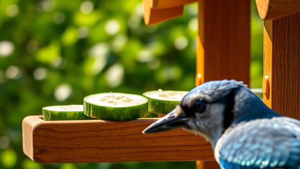 prepare cucumbers for birds
