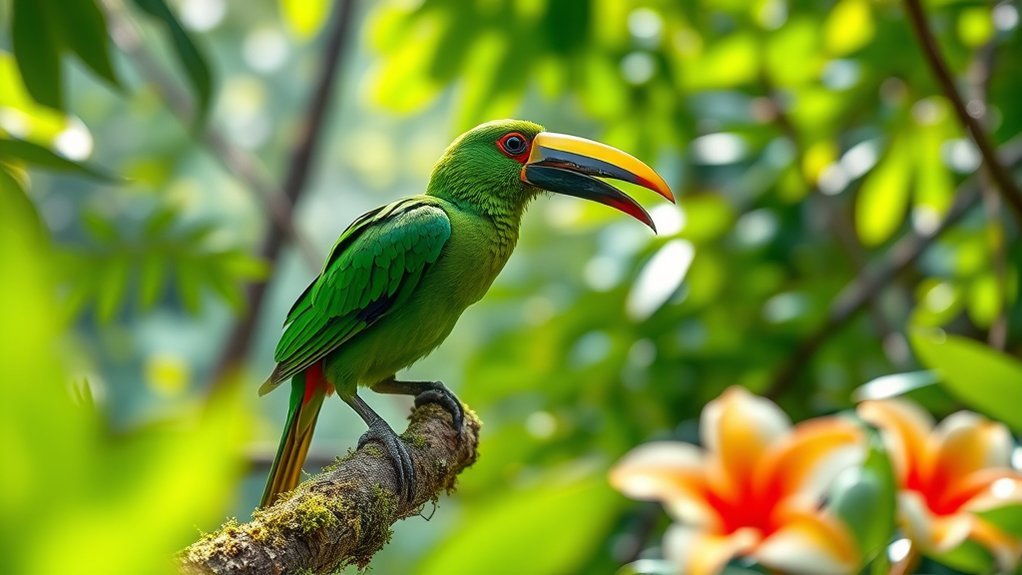 tropical rainforest colorful bird