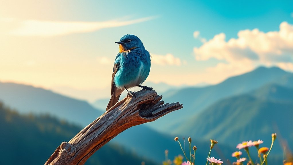 vibrant blue migratory bird