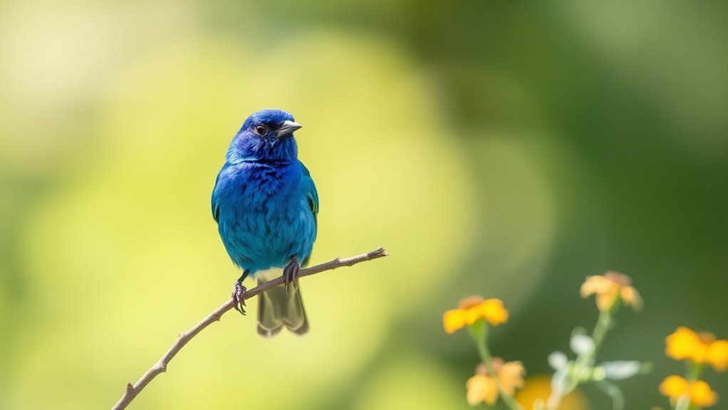 vibrant blue songbird species
