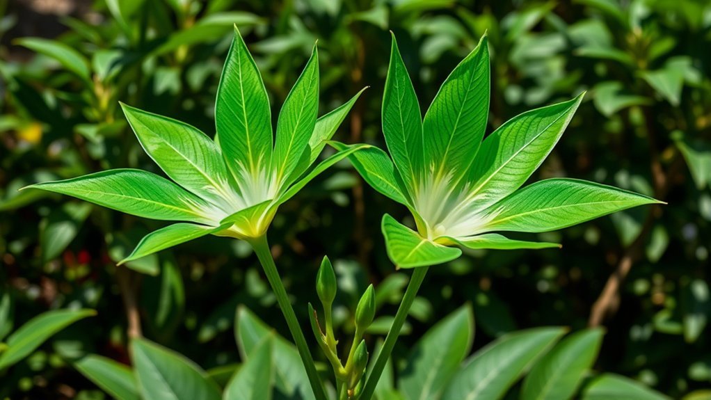 vivid green floral appearance