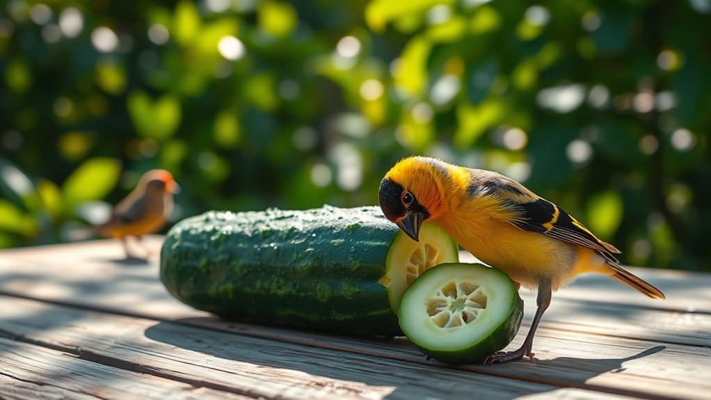 wild birds and cucumbers